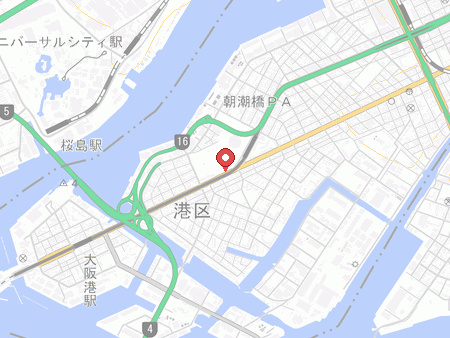 大阪市中央体育館の地図