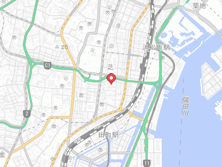 芝公園卓球場プラスの地図