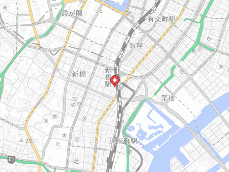 港区新橋卓球場の地図