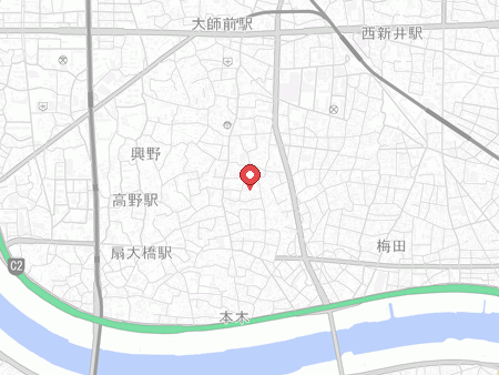興本地域体育館の地図