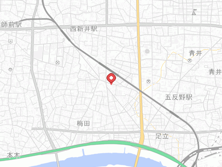 梅田地域体育館の地図