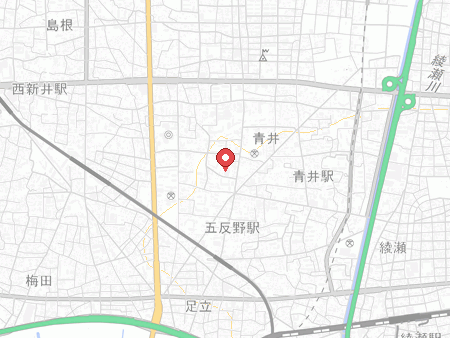 足立区中央本町地域体育館の地図