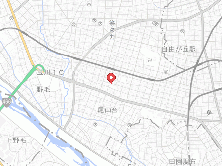 尾山台地域体育館の地図