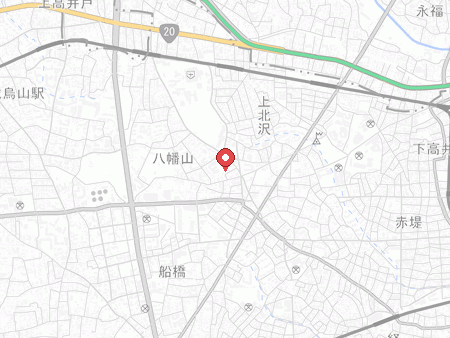 八幡山小地域体育館の地図