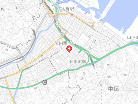 横浜文化体育館の地図