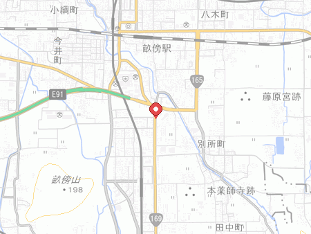 橿原市中央体育館の地図