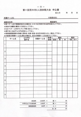 第11回茨木市2人団体戦大会