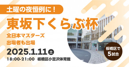 １月１１日(土)夜１８時から、東坂下くらぶ杯(シングルス)板橋区小豆沢体育館３F多目的室の会～その８