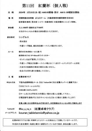 第11回紅蓮杯（個人戦）