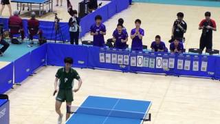 卓球2016インカレ男子決勝丹羽 vs 郡山