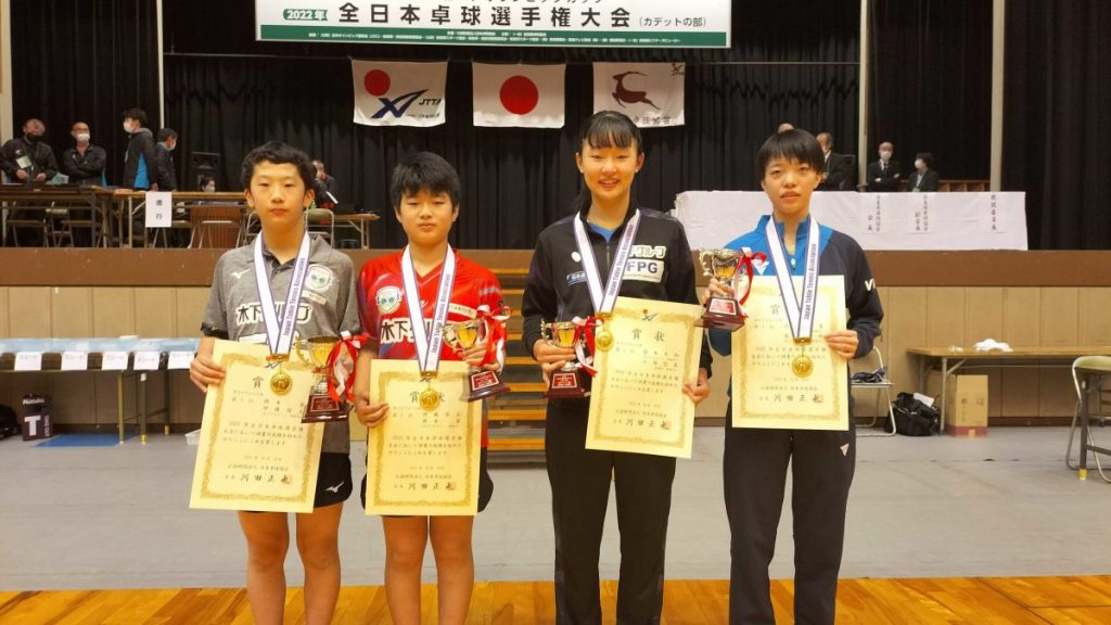 張本美和がオールストレート勝ちで2階級制覇達成  男子14歳以下は持田陽向がV 2022卓球全日本カデット
