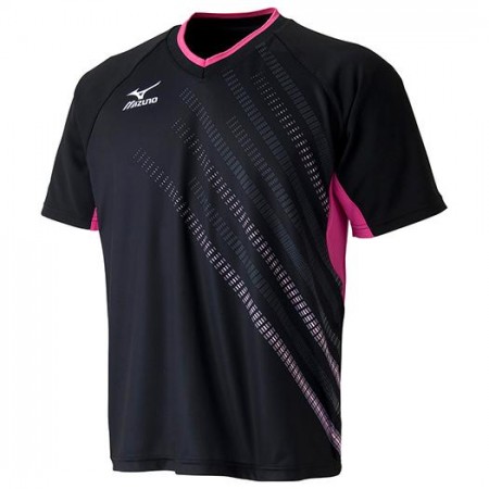レプリカゲームシャツ（2015年卓球日本代表モデル）（ブラック×ベリーピンク）